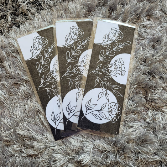Monochrome Flowers Bookmark