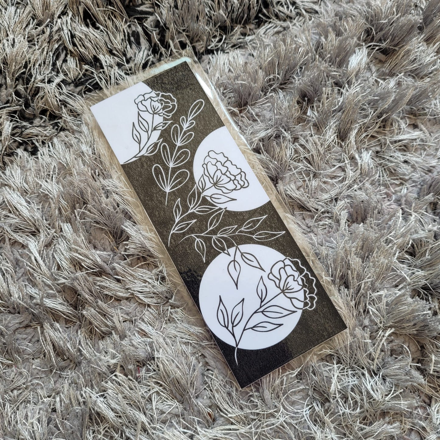 Monochrome Flowers Bookmark