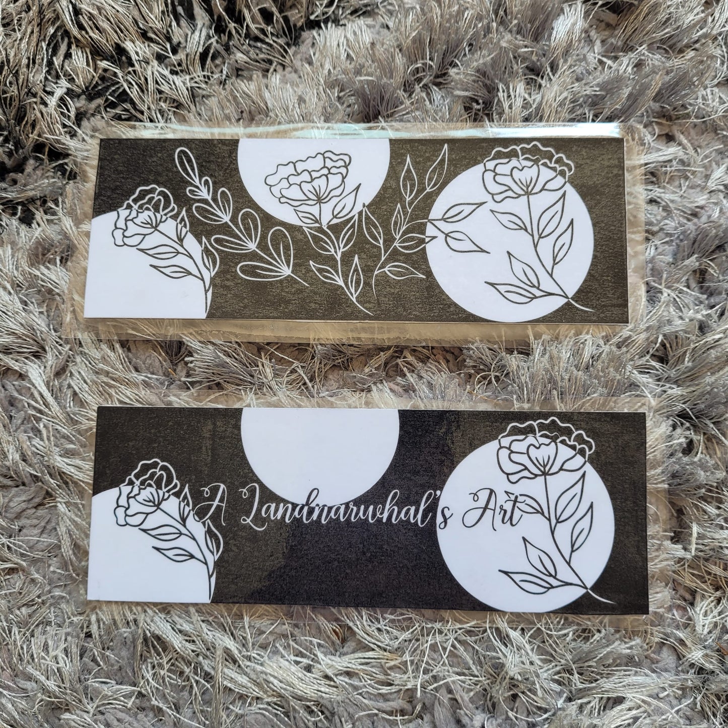 Monochrome Flowers Bookmark